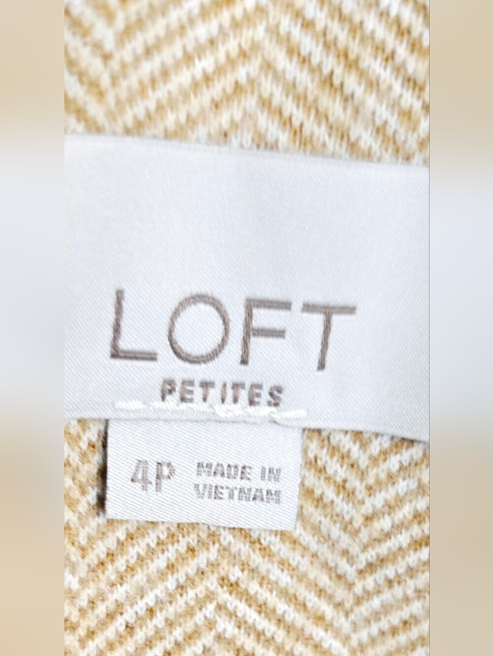 LOFT Petite Herringbone Blazer Suede Elbow Patch Academia Preppy Teacher Jacket - Picture 12 of 13